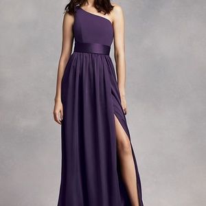 Vera Wang one shoulder amethyst size 6